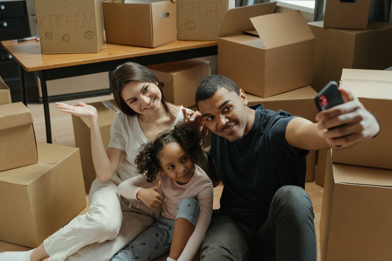 Family getting ready for relocation