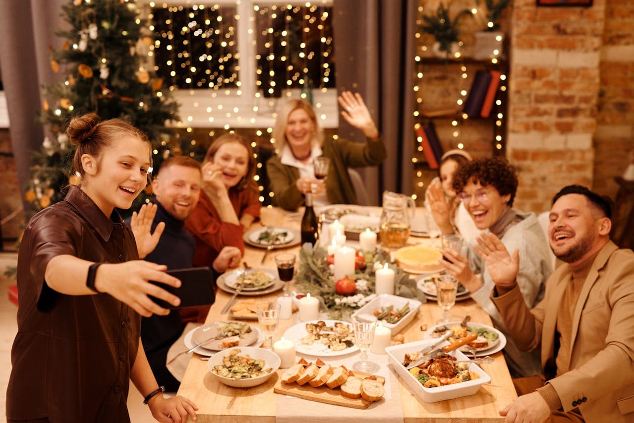 A family enjoying a holiday season in San Antonio