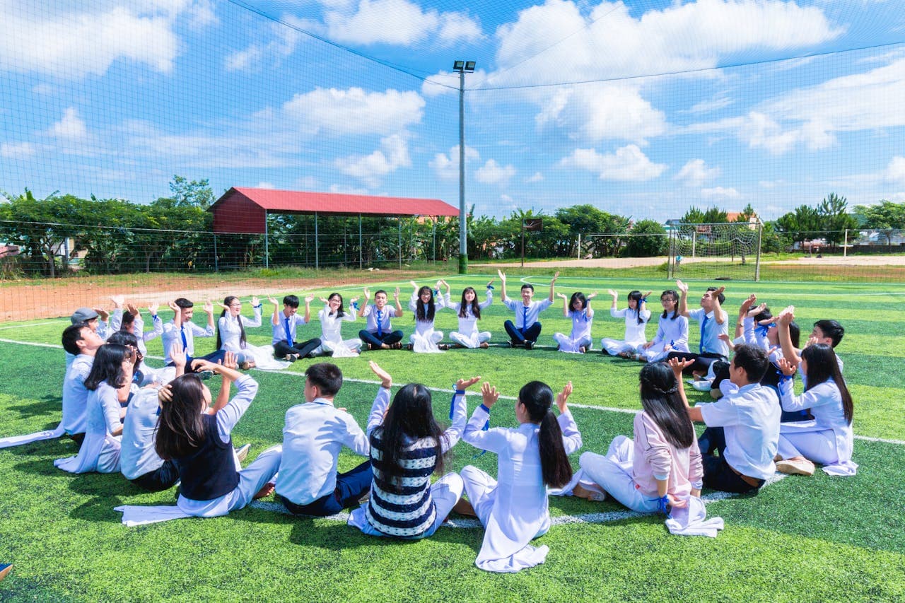 Kids on the field in one of the San Antonio school districts