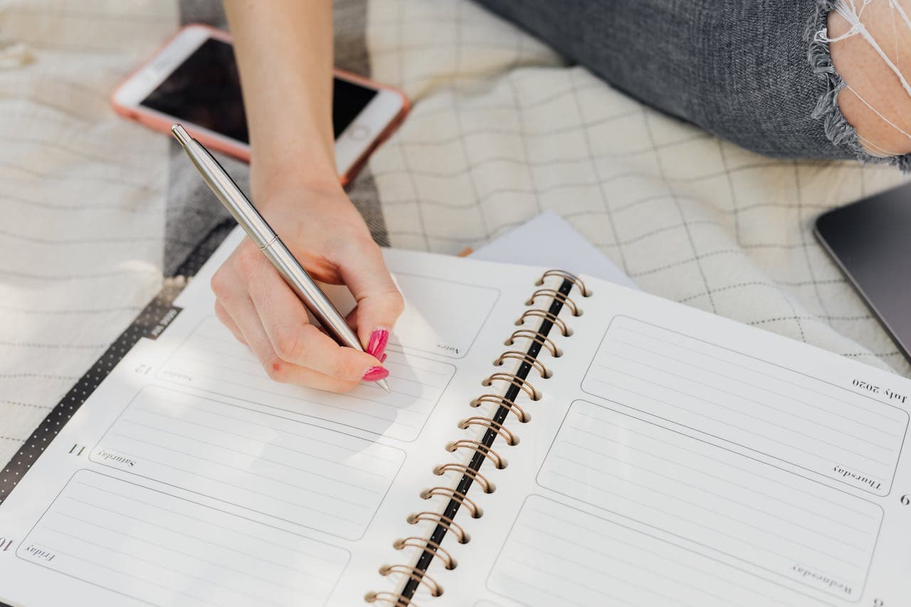 Person making a plan