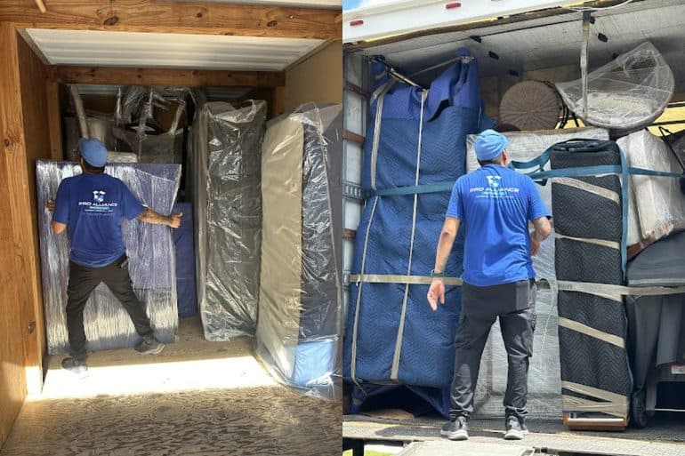 Pro Alliance Services crew preparing furniture for a move