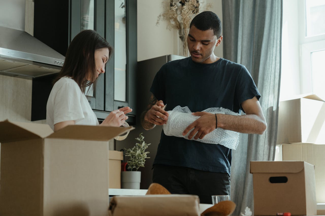 a couple packing