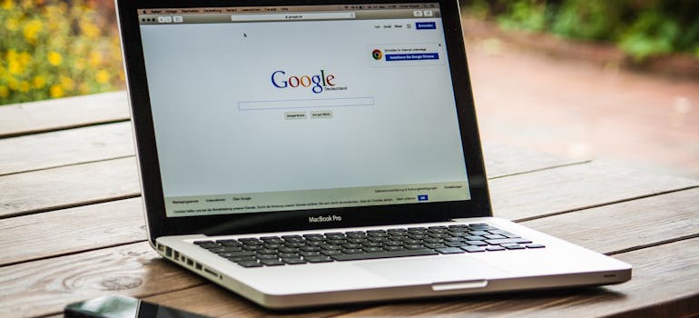 Google browser on the laptop