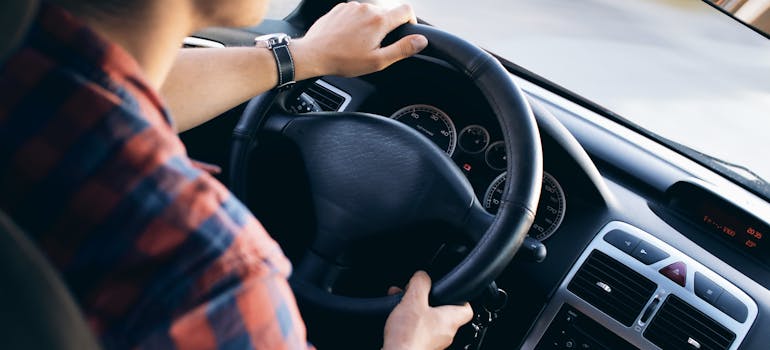 A person in the car