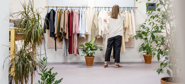 A woman in the retail store