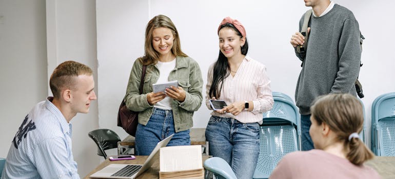 A group of students