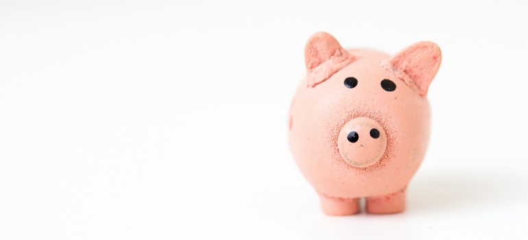 Piggy bank on a white surface
