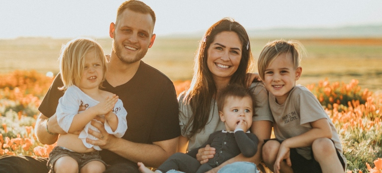 Happy family enjoying the family-friendly living in the San Antonio area