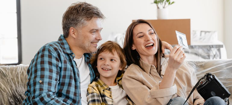 a family after the move