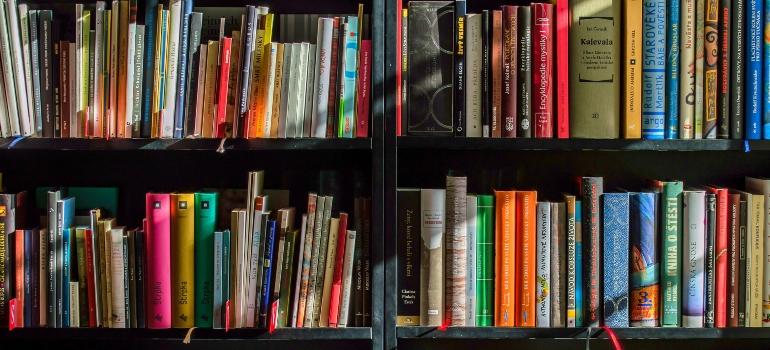 Books on shelves