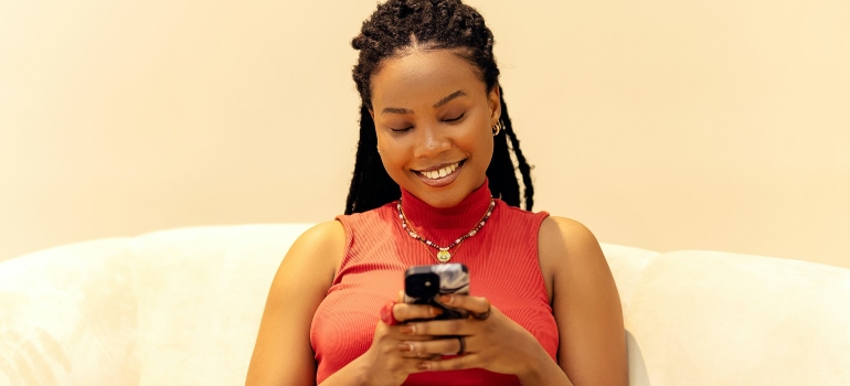 Person looking at a phone