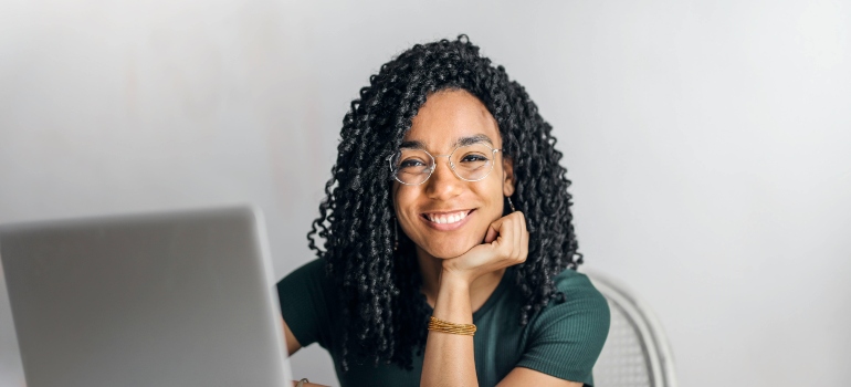 a girl using laptop