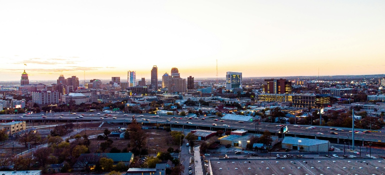 Skyline view used when researching cities for relocation decision.